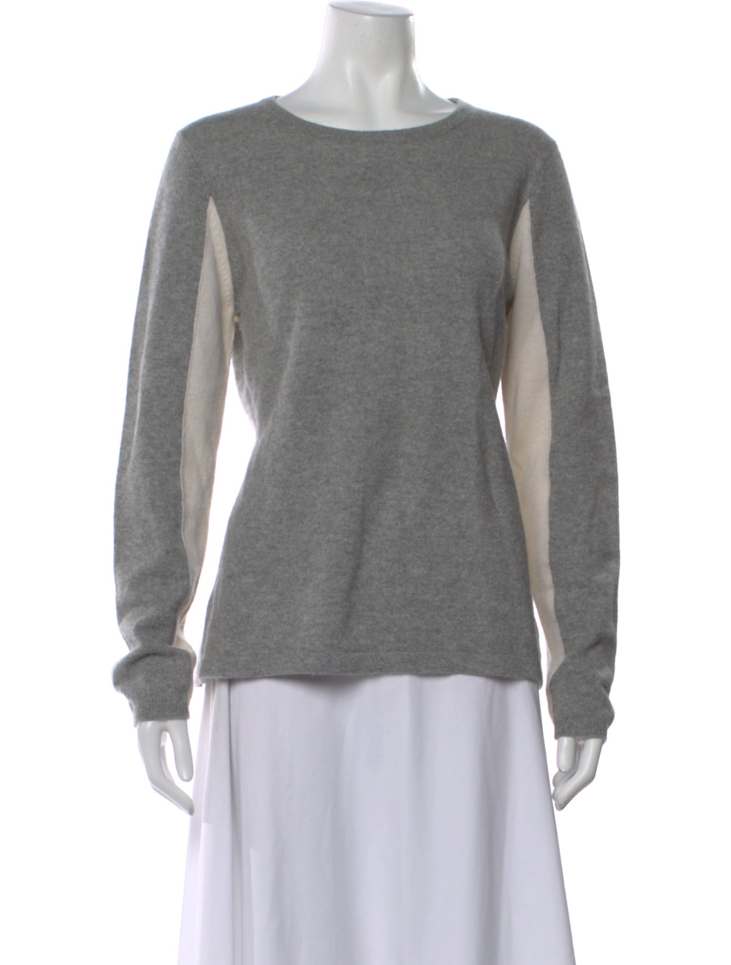 Minnie Rose Cashmere Colorblock Pattern Sweater