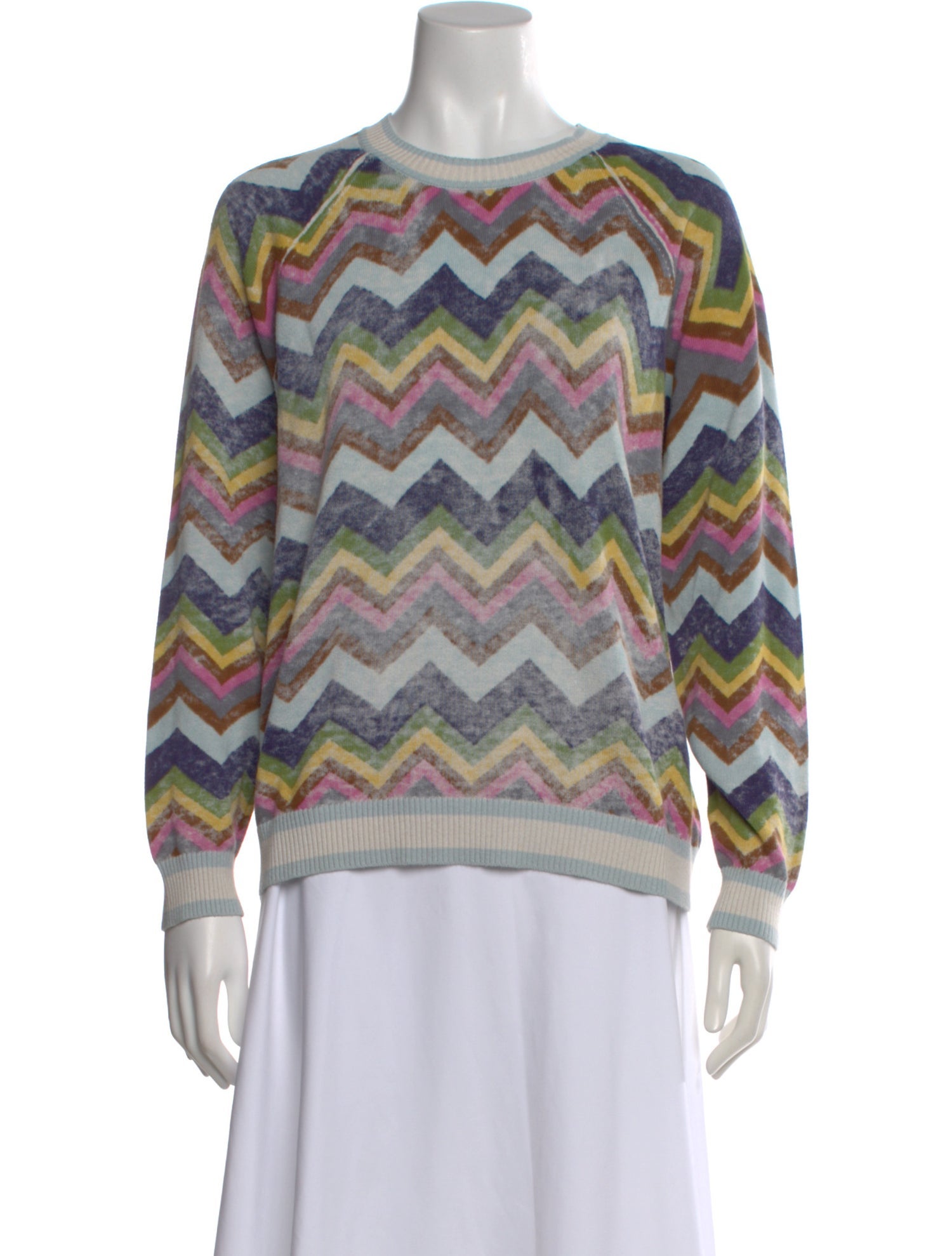 Minnie Rose Patterned Crew Neck Sweater