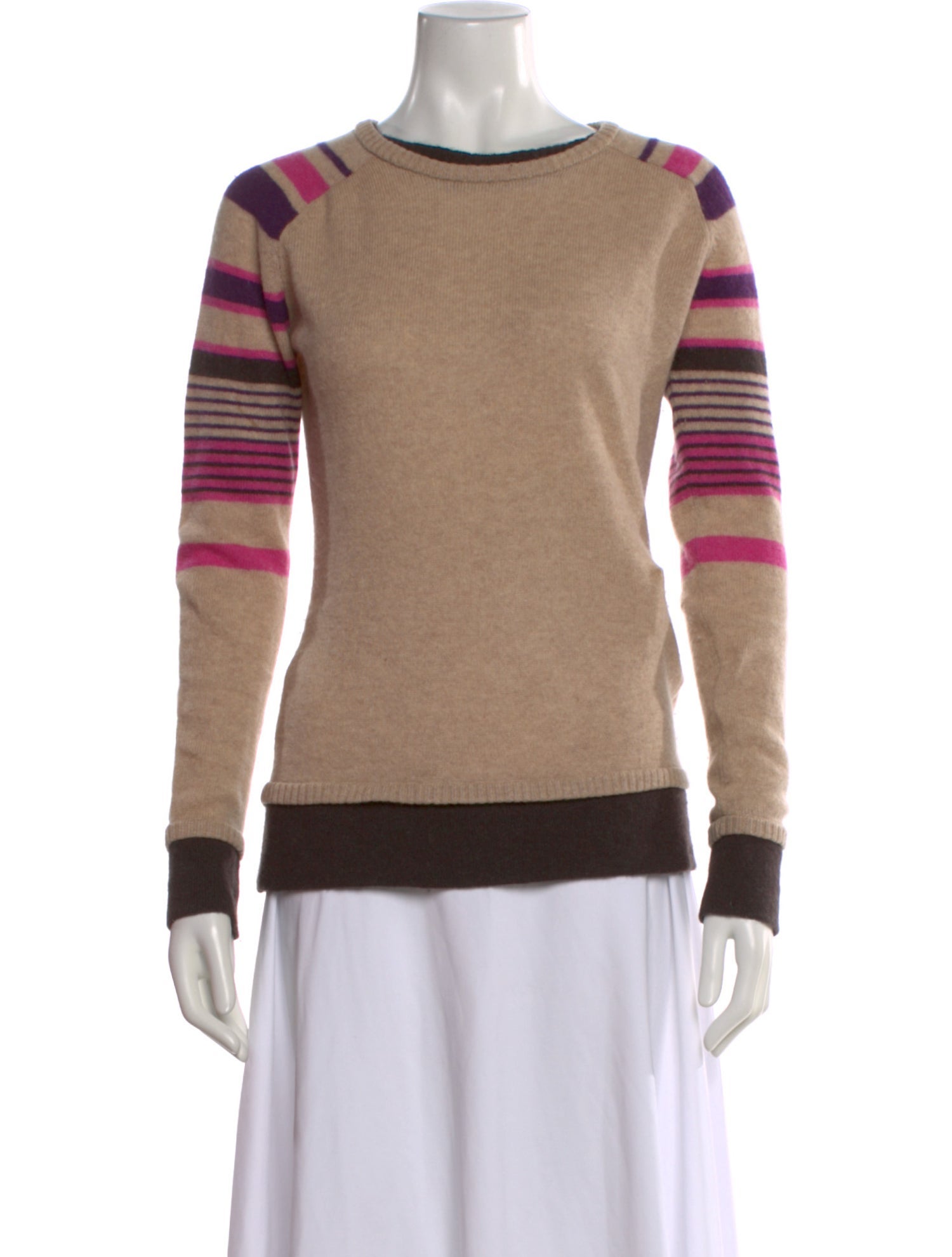 Minnie Rose Cashmere Striped Sweater