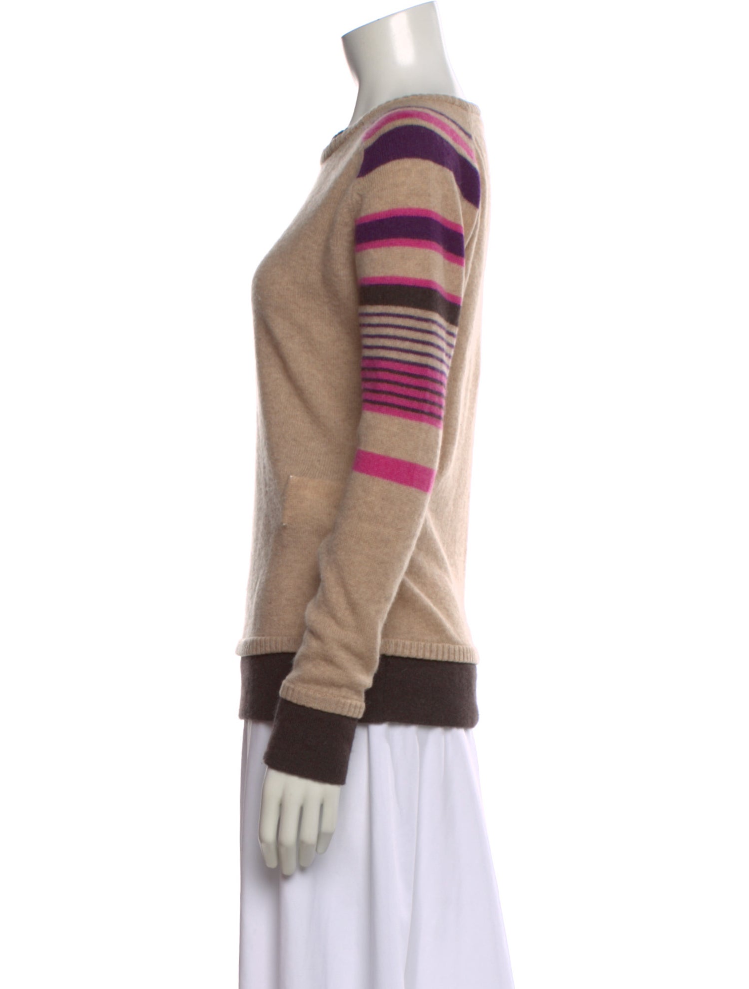 Minnie Rose Cashmere Striped Sweater
