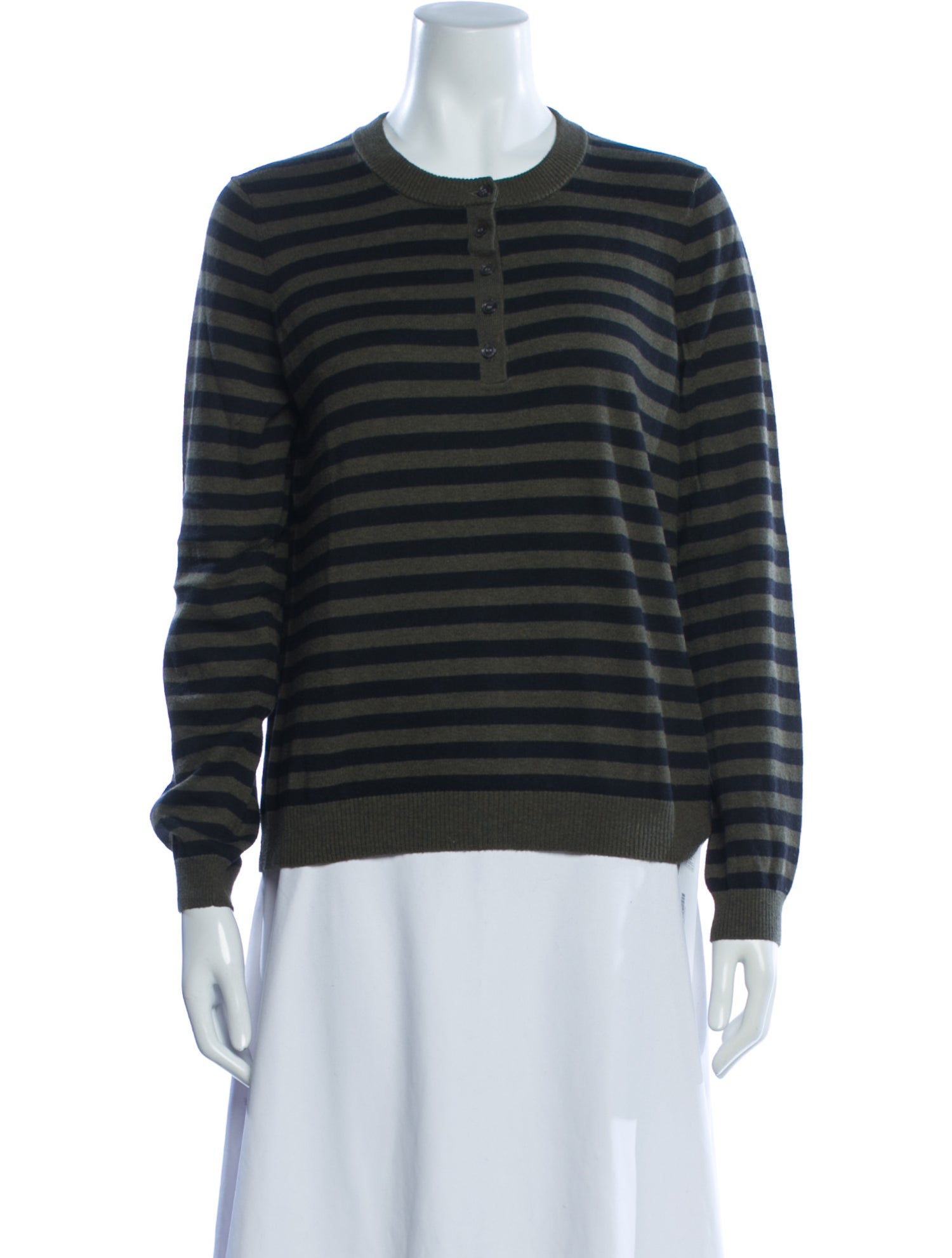 Minnie Rose Striped Crew Neck Sweater