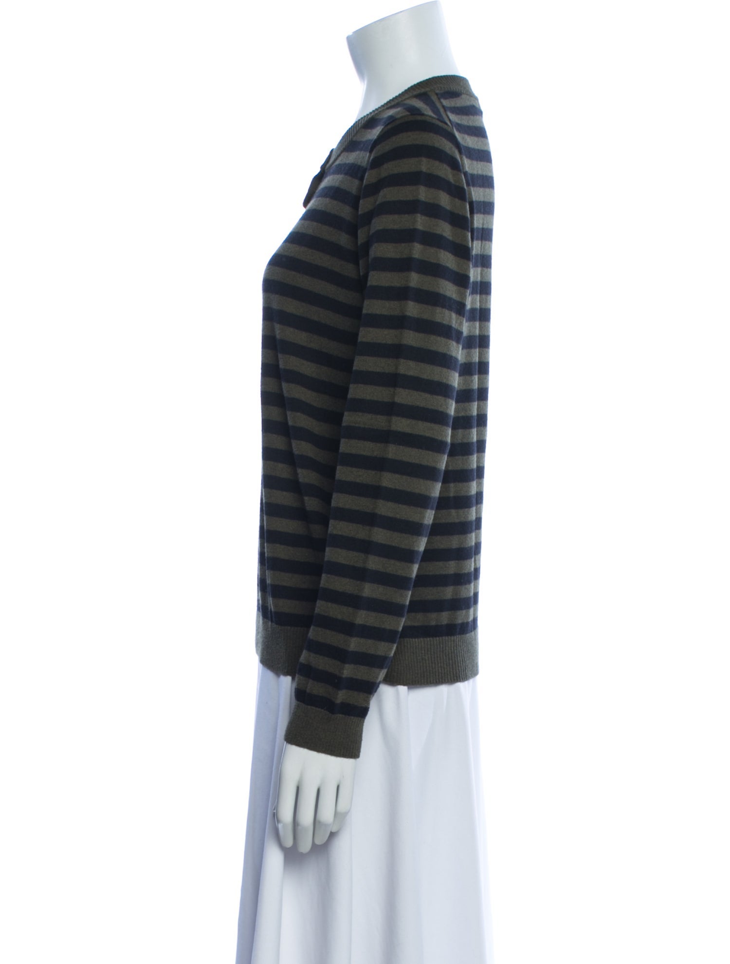 Minnie Rose Striped Crew Neck Sweater