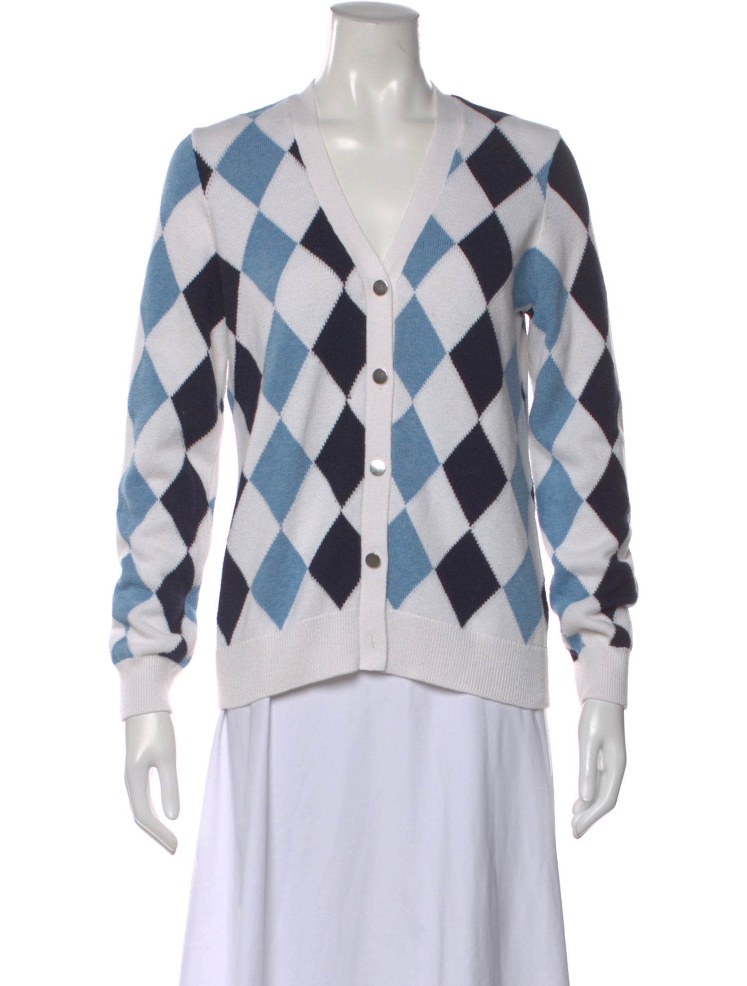 Minnie Rose Printed V-Neck Sweater