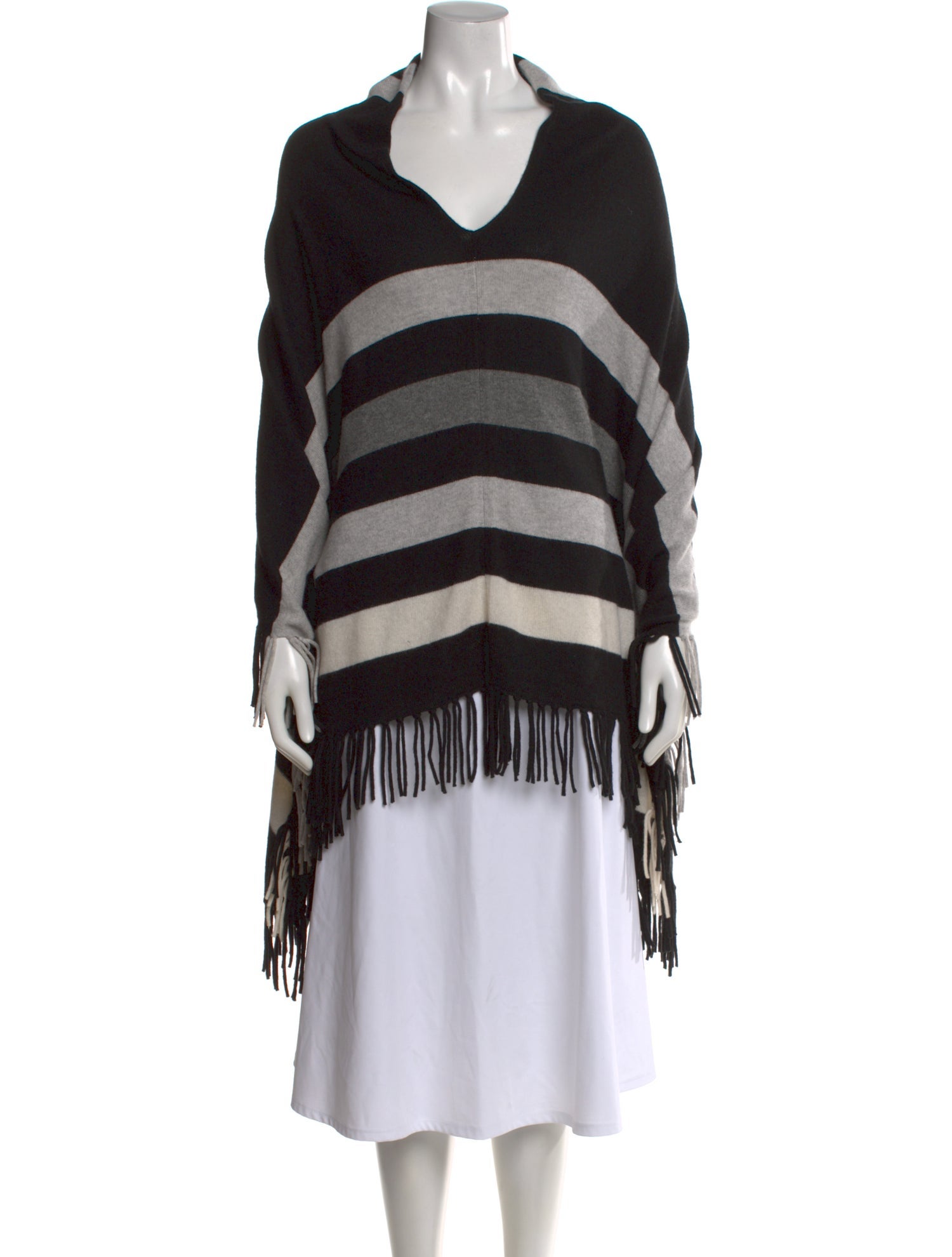 Minnie Rose Cashmere Striped Sweater