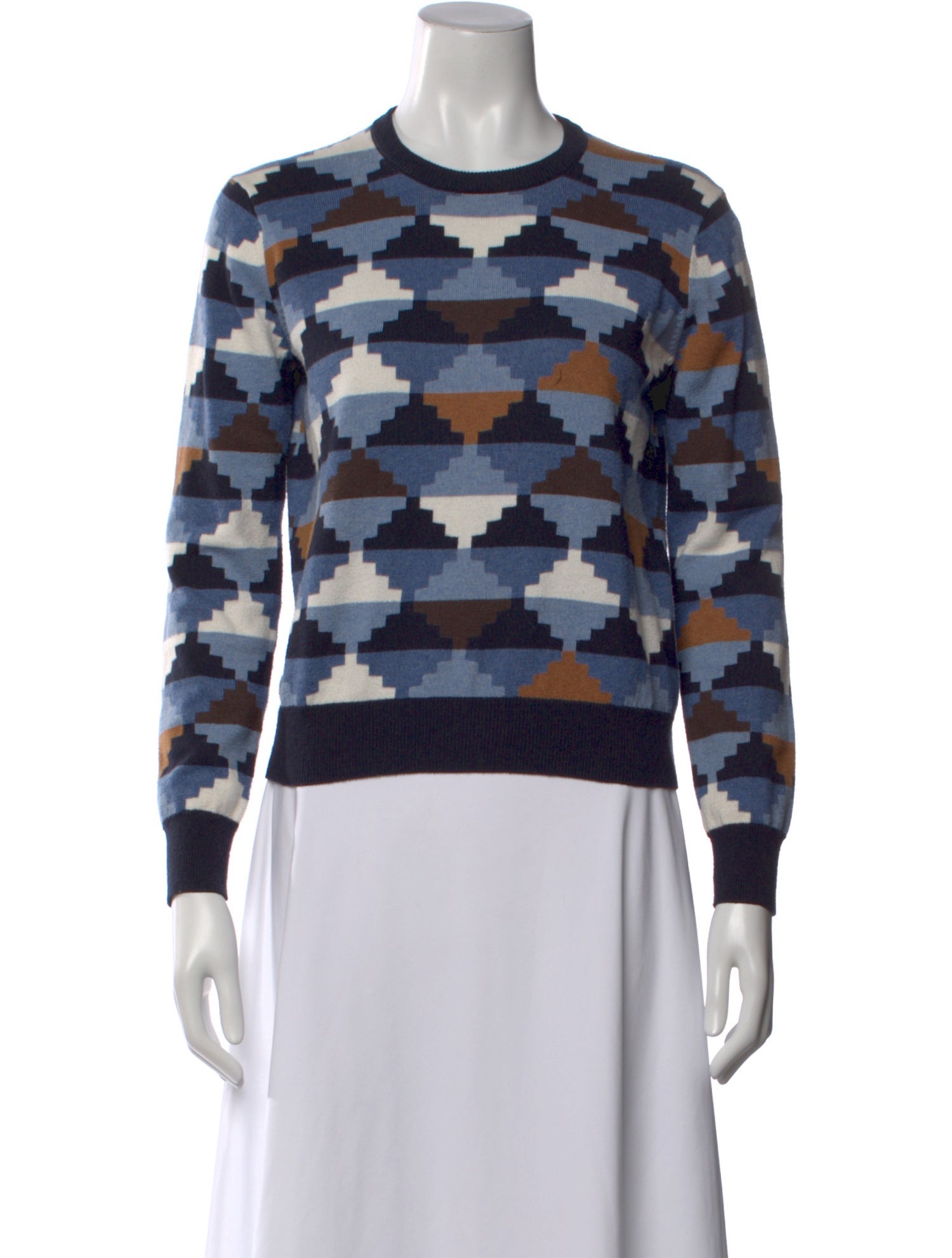 Minnie Rose Patterned Crew Neck Sweater
