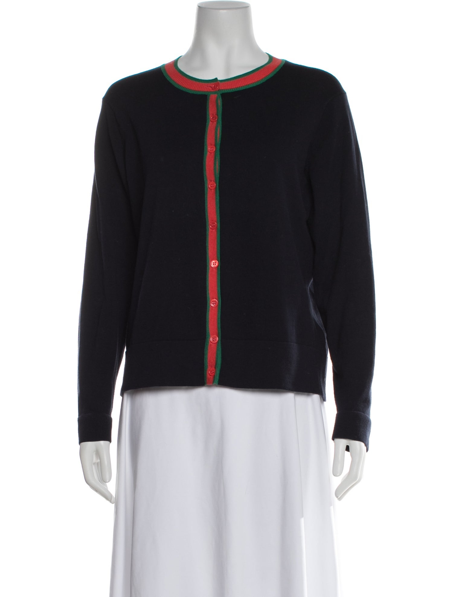 Minnie Rose Colorblock Pattern Crew Neck Sweater