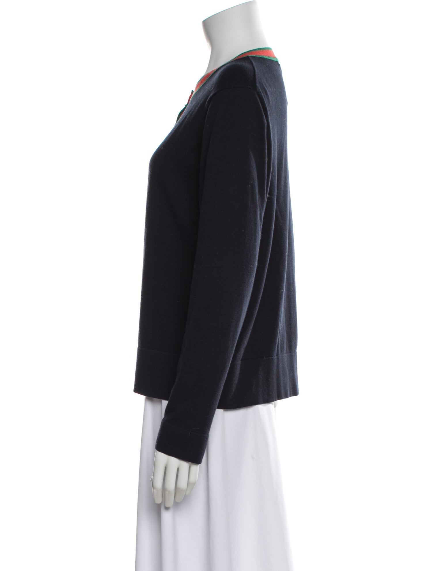 Minnie Rose Colorblock Pattern Crew Neck Sweater