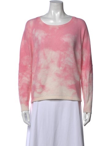 Pre-owned Minnie Rose Cashmere Tie-dye Print Sweater In Pink