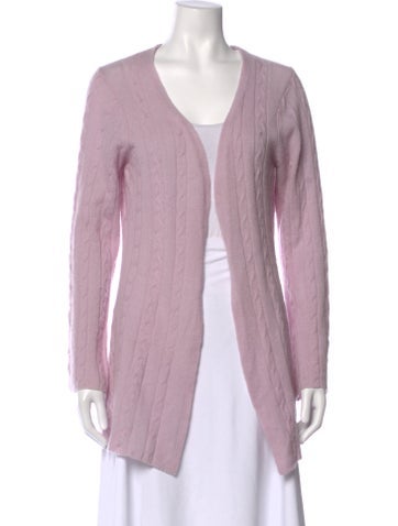 Pre-owned Minnie Rose Cashmere V-neck Sweater In Purple