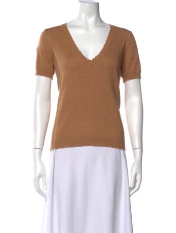 Pre-owned Minnie Rose V-neck Sweater In Brown