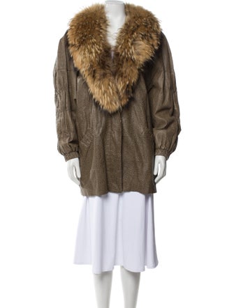 Mano Swartz Polka Dot Print Faux Fur Coat