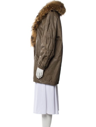 Mano Swartz Polka Dot Print Faux Fur Coat