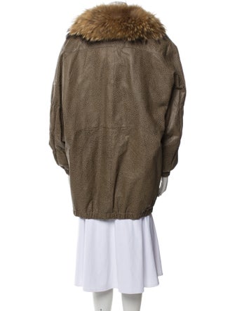 Mano Swartz Polka Dot Print Faux Fur Coat