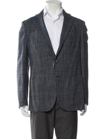 Montedoro Suiting Plaid Print Blazer 3XL