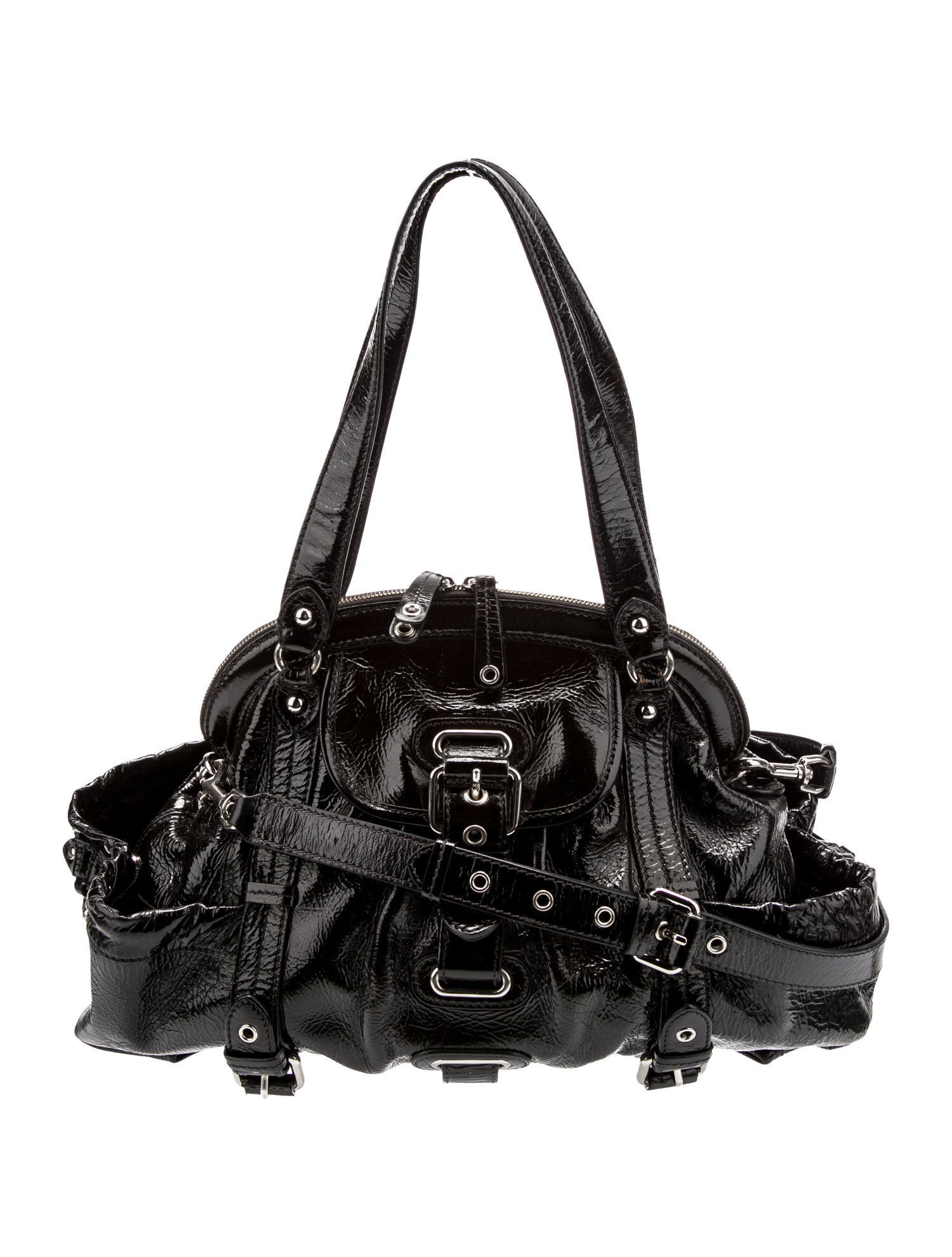 MOSCHINO Cheap & Chic　ミニハンドバッグ　ベロア　美品　黒 Moschino Cheap and Chic Leather Shoulder Bag - Black Shoulder Bags