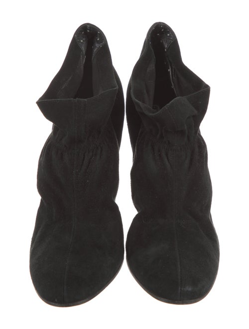 Moschino Cheap and Chic Suede Ruffle Embellishment Boots