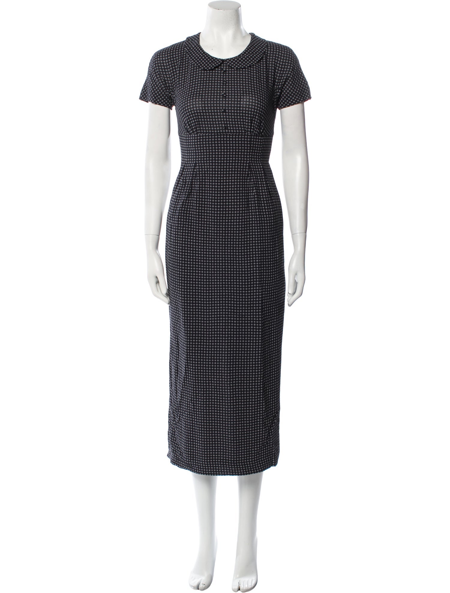 【送料&関税込】Moschino Pencil Dress MOSCHINOBLACK_WHITETEXTDRESSFR