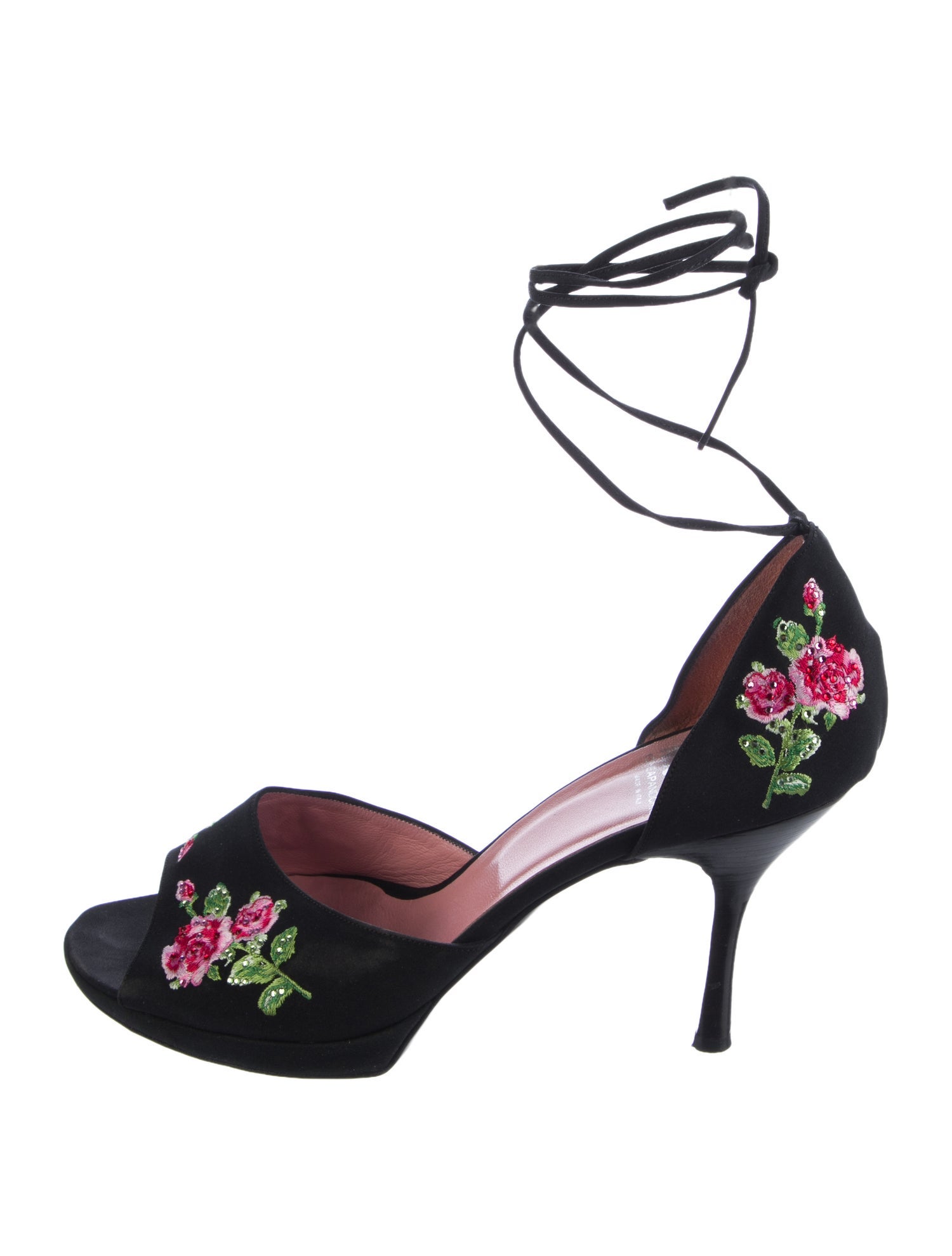 Moschino Cheap and Chic Canvas Floral Print Gladiator Sandals