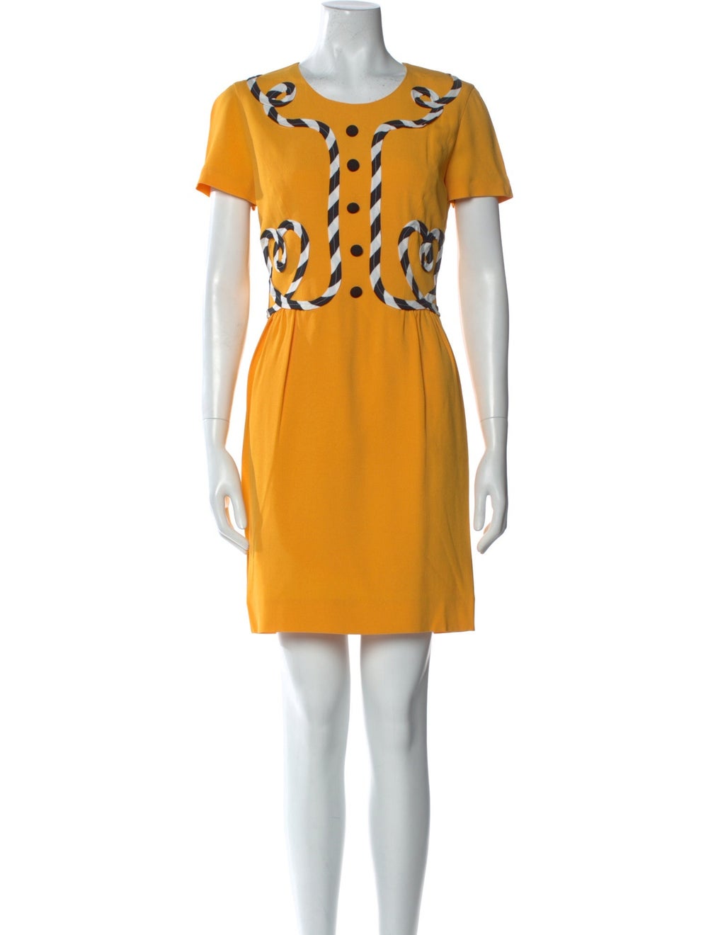 Moschino Cheap and Chic Shift Dress Vintage From the 1990's Collection by Franco Moschino Yellow Short Sleeve