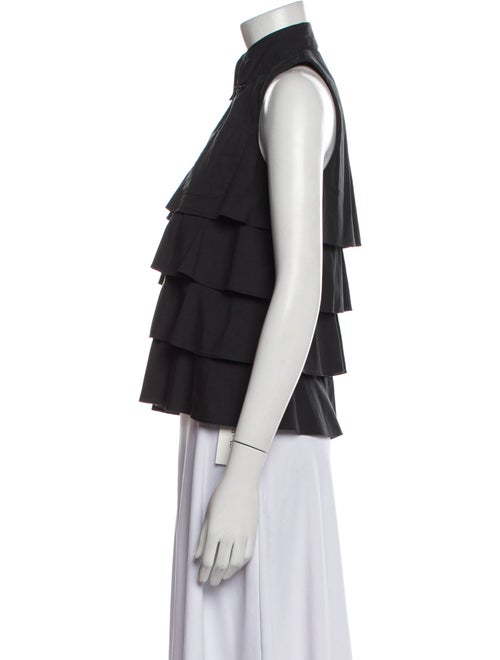 Moschino Cheap and Chic Silk Mock Neck Crop Top