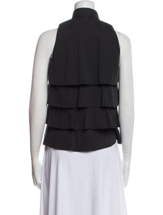 Moschino Cheap and Chic Silk Mock Neck Crop Top