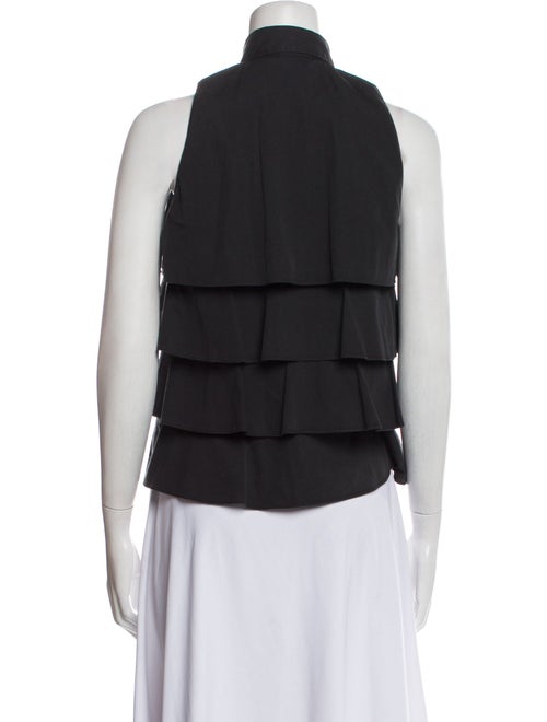 Moschino Cheap and Chic Silk Mock Neck Crop Top