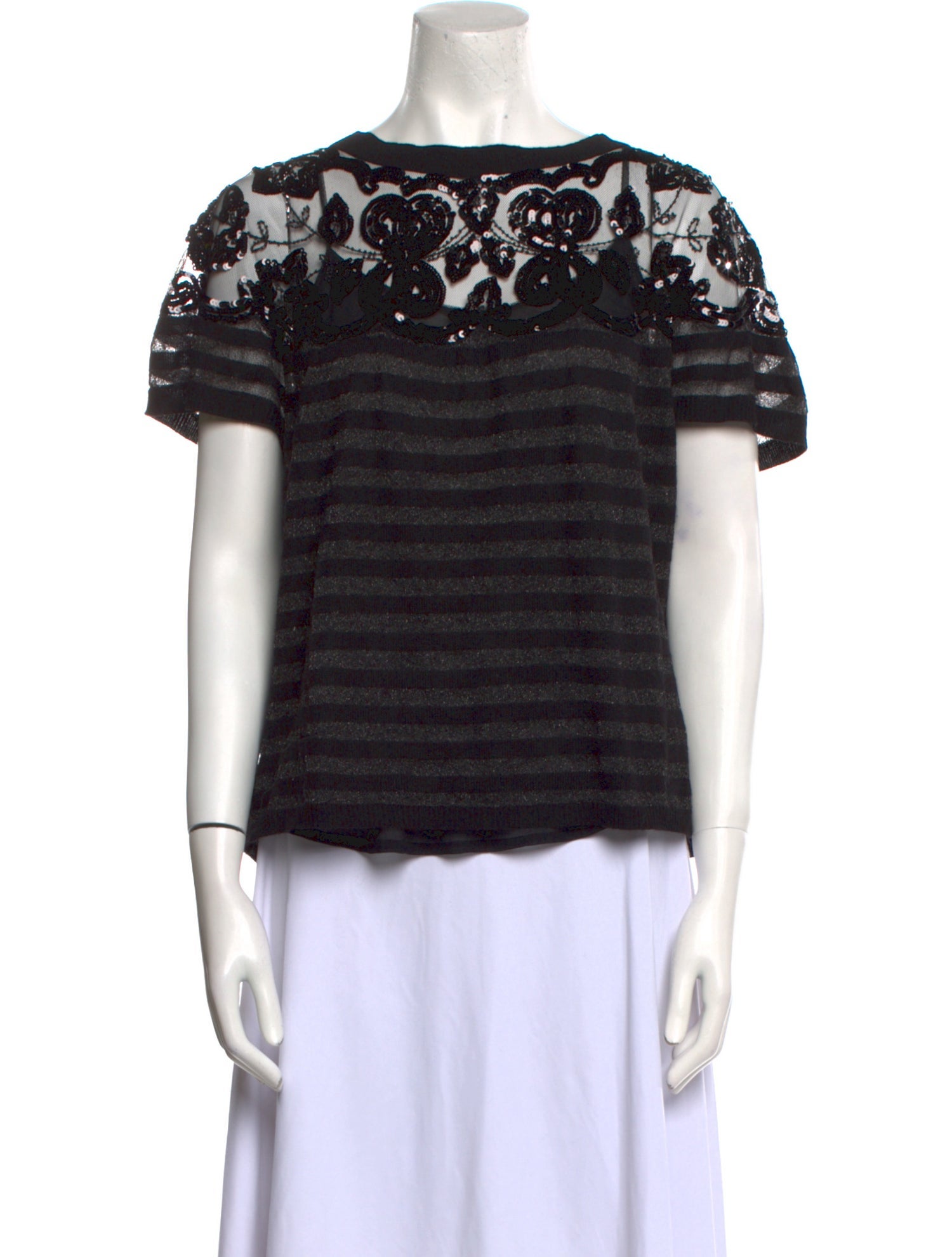 Moschino Cheap and Chic Silk Lace Pattern Blouse