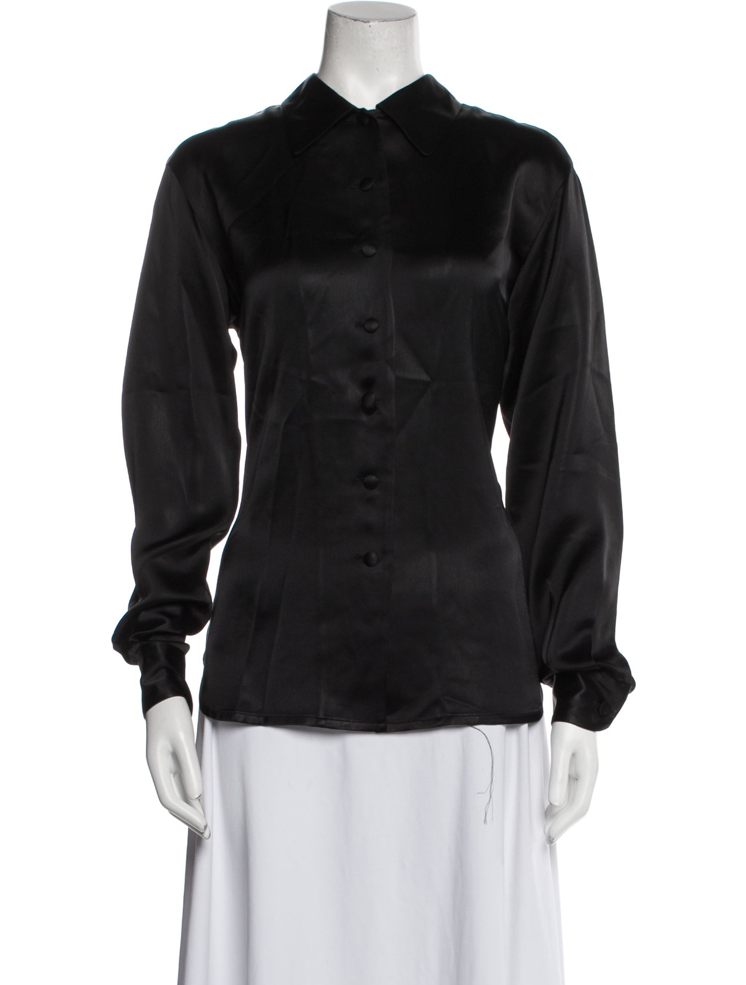 Moschino Cheap and Chic Silk Long Sleeve Button-Up Top