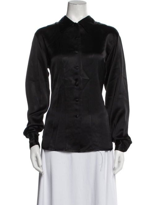 Moschino Cheap and Chic Silk Long Sleeve Button-Up Top