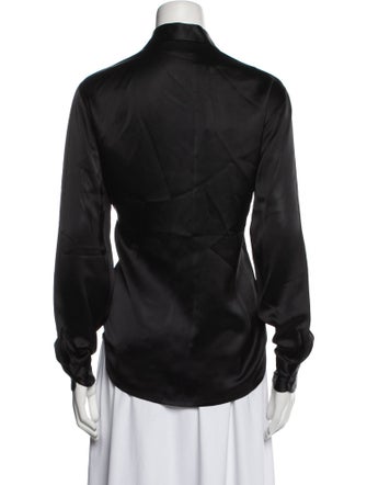 Moschino Cheap and Chic Silk Long Sleeve Button-Up Top