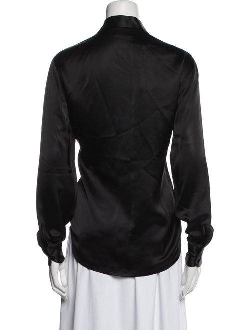 Moschino Cheap and Chic Silk Long Sleeve Button-Up Top