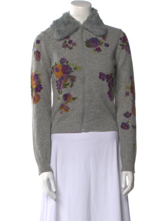 Moschino Cheap and Chic Virgin Wool Floral Print Sweater