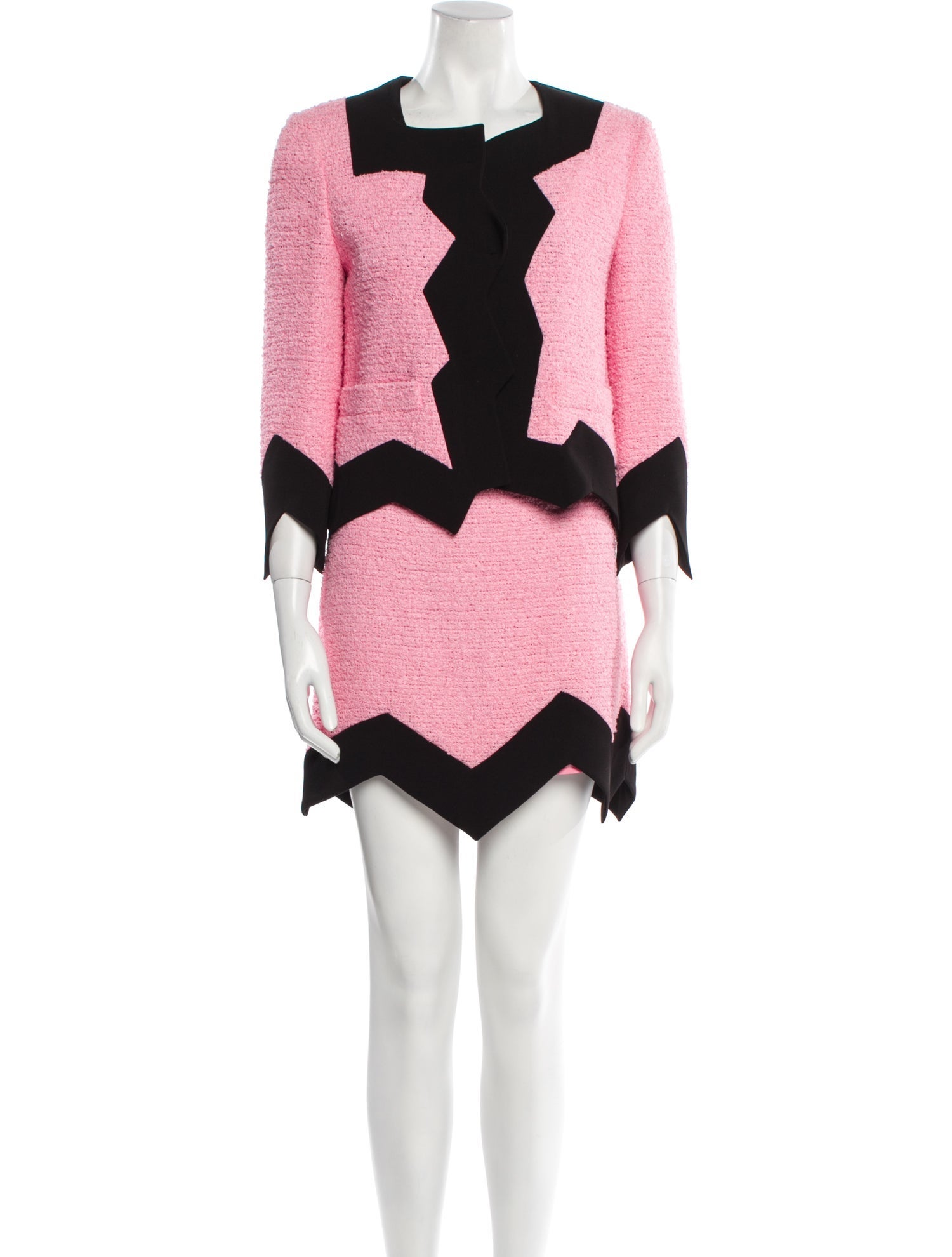Moschino Cheap and Chic Colorblock Pattern Skirt Suit