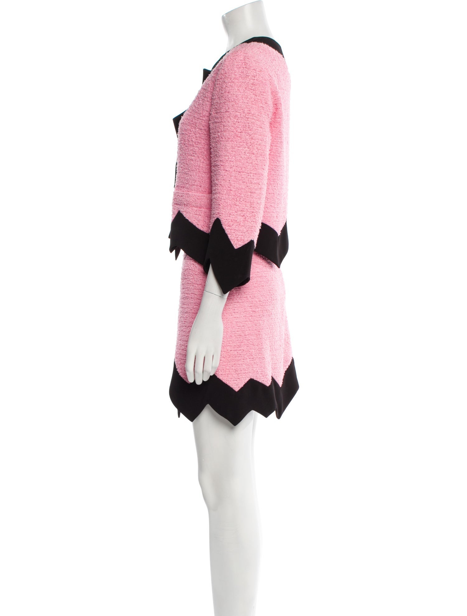 Moschino Cheap and Chic Colorblock Pattern Skirt Suit