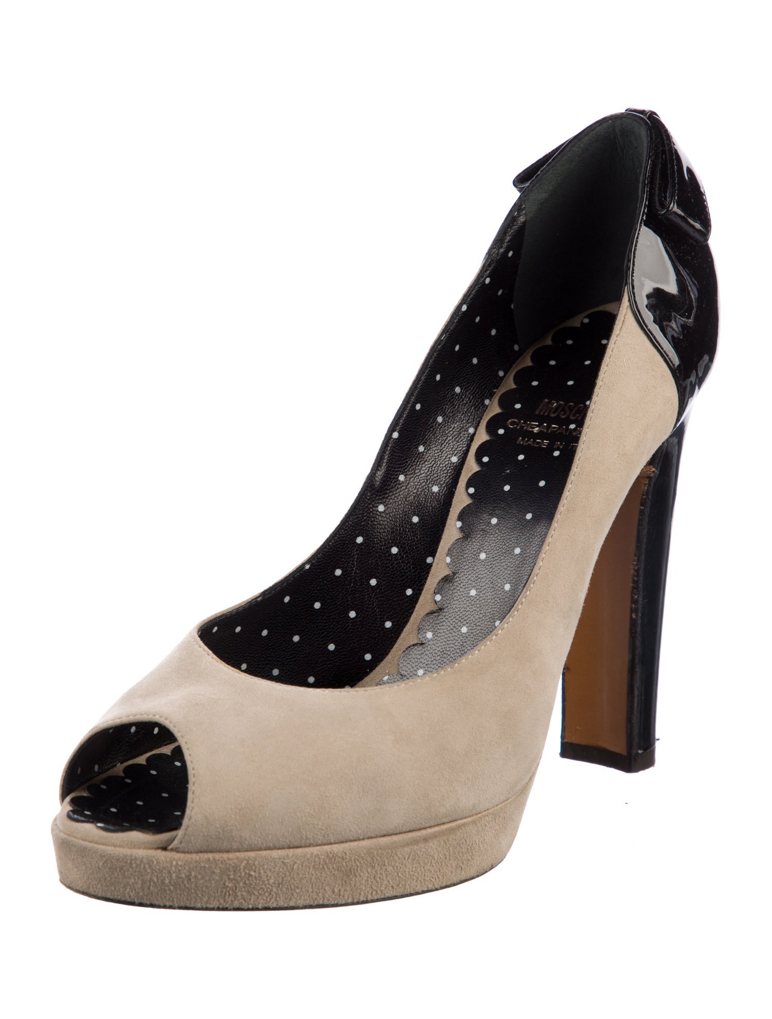 Moschino Cheap and Chic Suede Colorblock Pattern Pumps