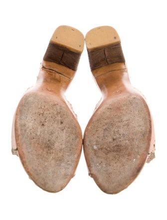 Moschino Cheap and Chic Leather Colorblock Pattern Slides