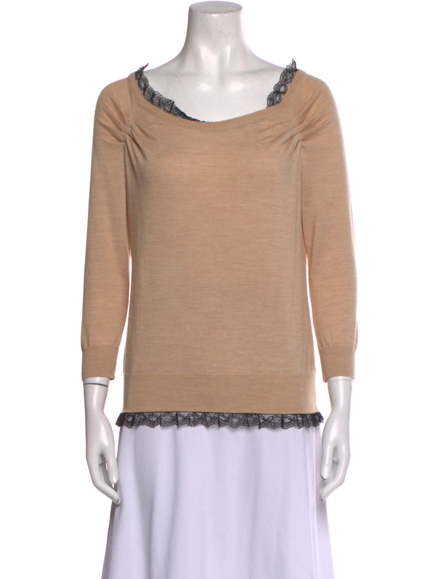 Moschino Cheap and Chic Virgin Wool Scoop Neck Sweater