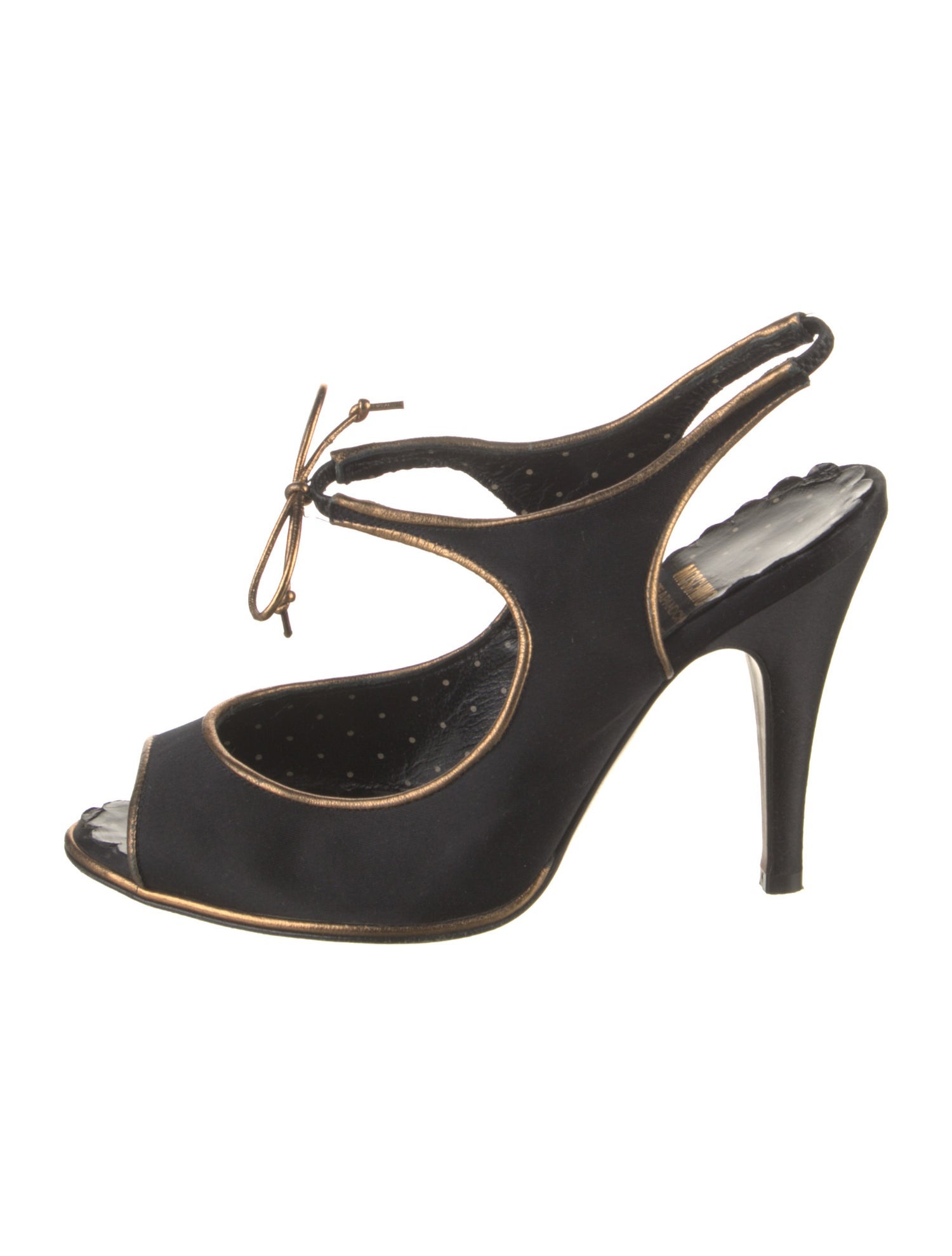 Moschino Cheap and Chic Satin Bow Accents Slingback Pumps