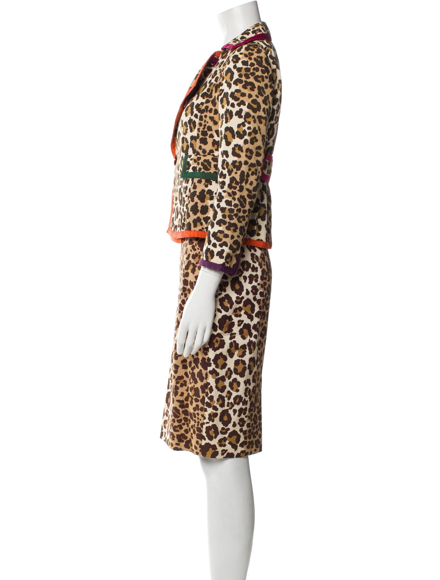 Moschino Cheap and Chic Animal Print Skirt Suit