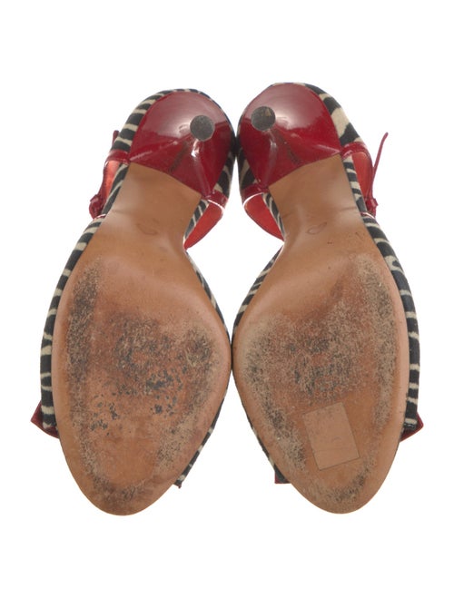 Moschino Cheap and Chic Suede Printed T-Strap Sandals