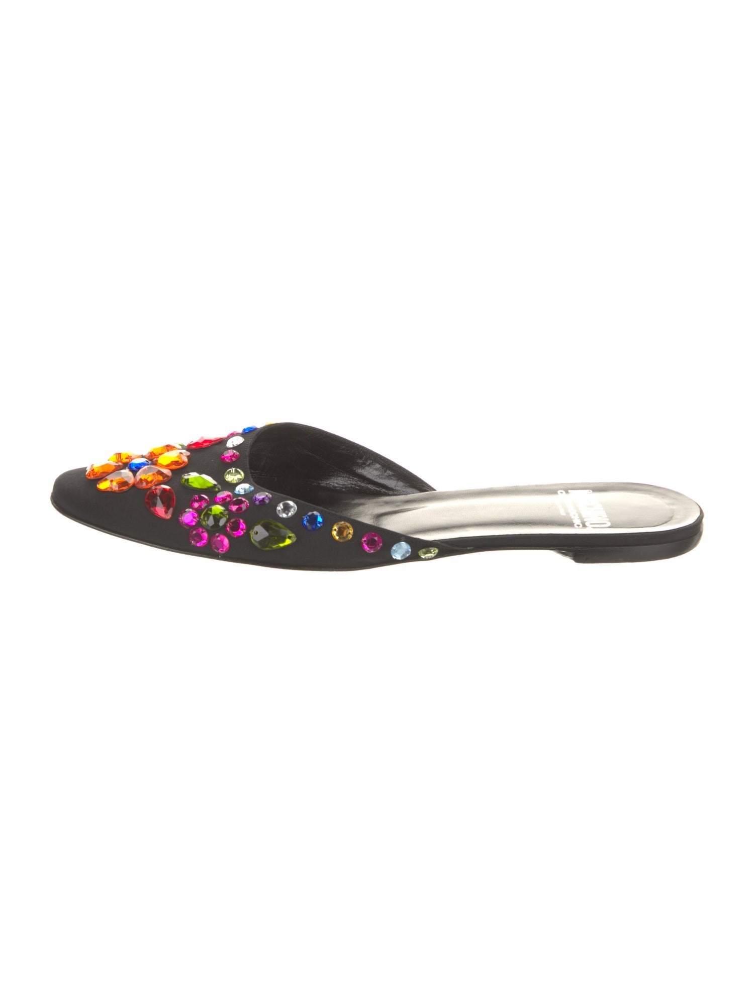 Moschino Cheap and Chic Floral Print Crystal Embellishments Mules