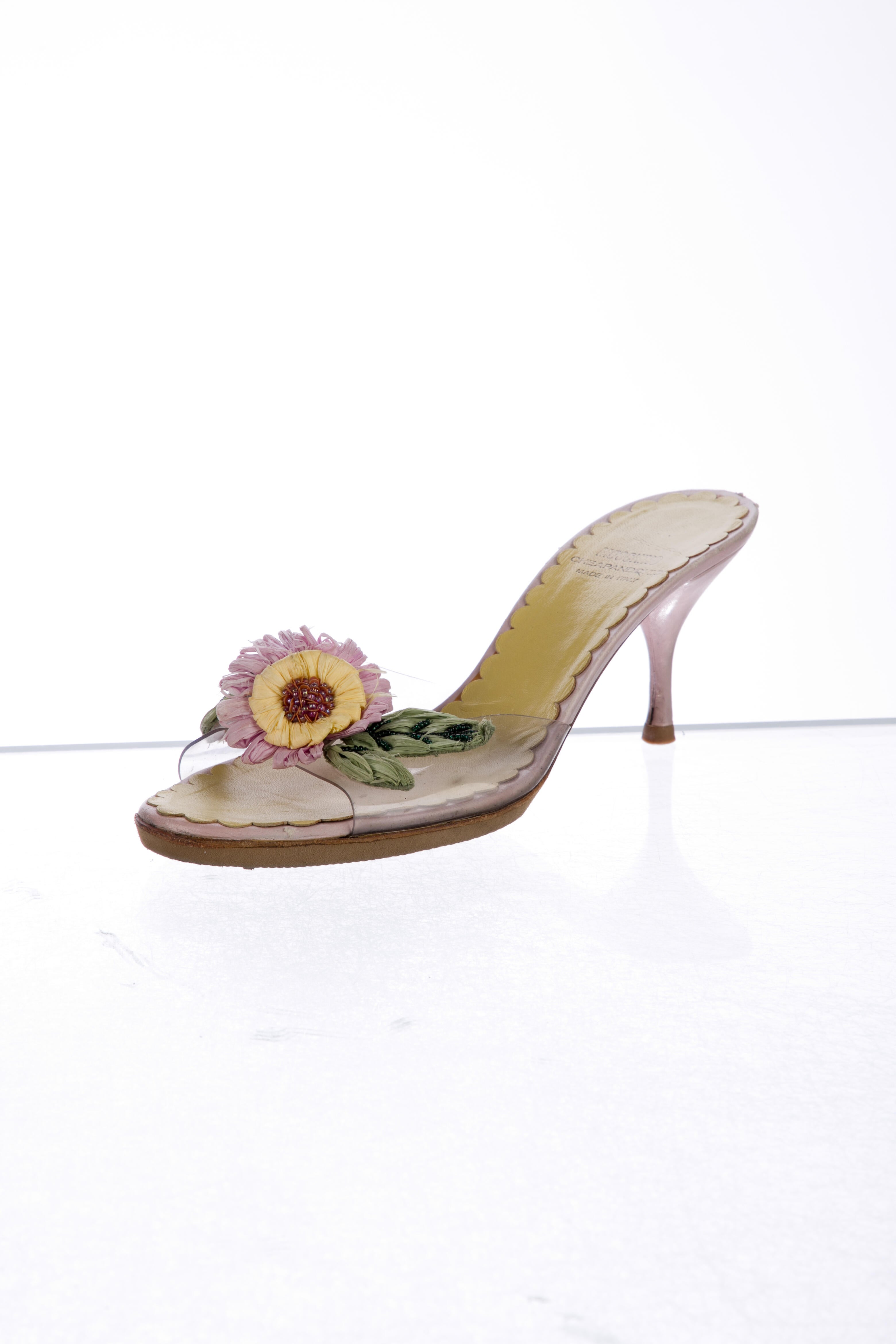 Moschino Cheap and Chic PVC Floral Print Slides