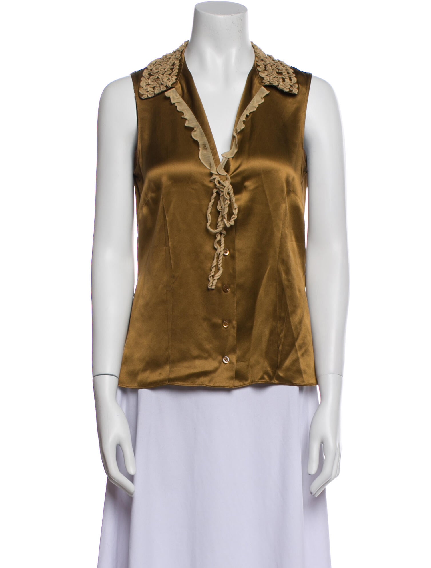 Moschino Cheap and Chic Silk V-Neck Blouse