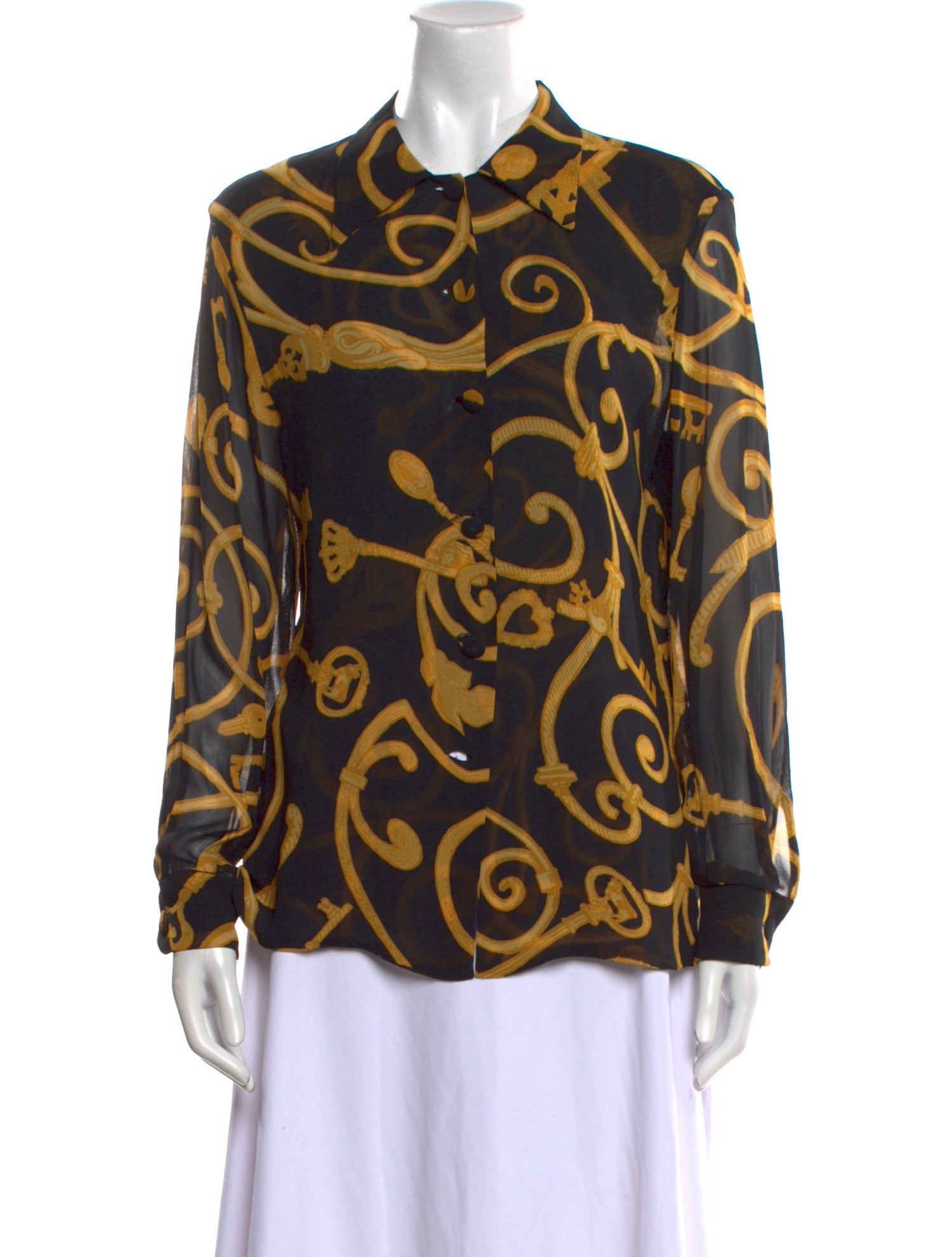 Moschino Cheap and Chic Vintage Printed Button-Up Top