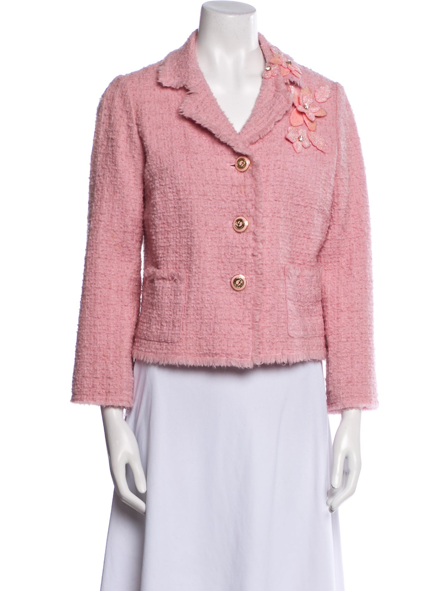 Moschino Cheap and Chic Virgin Wool Tweed Pattern Blazer
