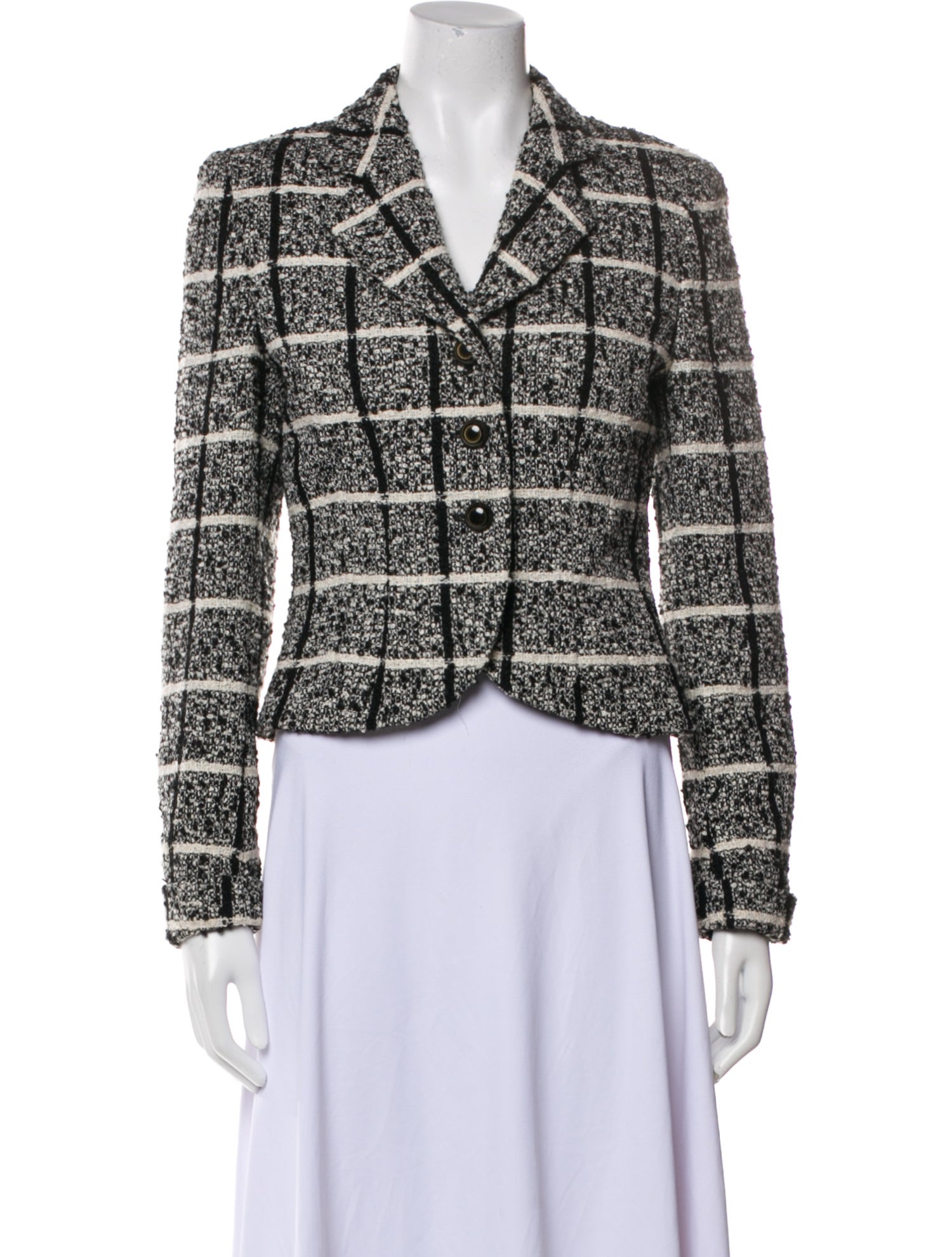 Moschino Cheap and Chic Wool Plaid Print Blazer