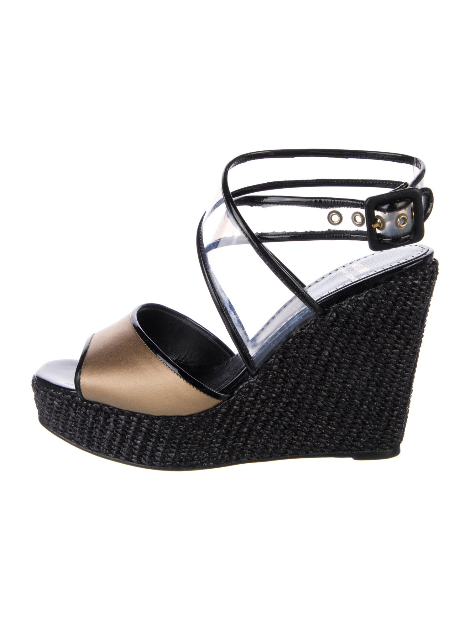 Moschino Cheap and Chic Raffia T-Strap Pumps