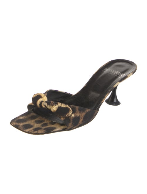 Moschino Cheap and Chic Canvas Animal Print Slides