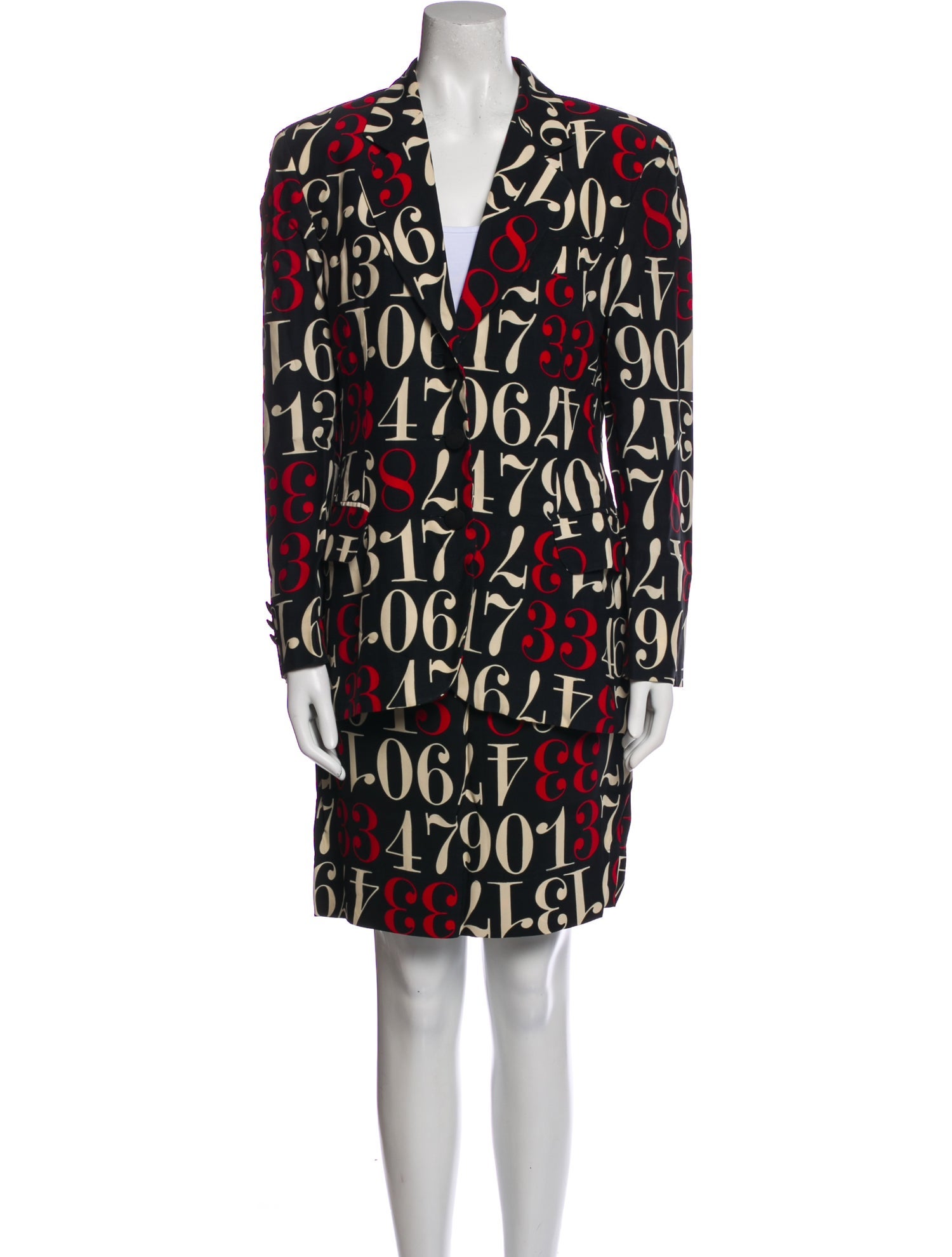 Moschino Cheap and Chic 1990's Printed Skirt Set