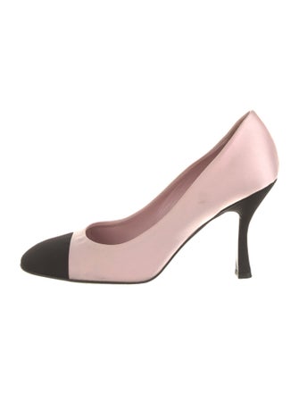 Moschino Cheap and Chic Satin Colorblock Pattern Pumps